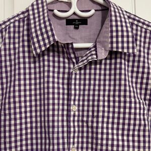 Jeff Banks Purple Checkered Men's short sleeve Shirt